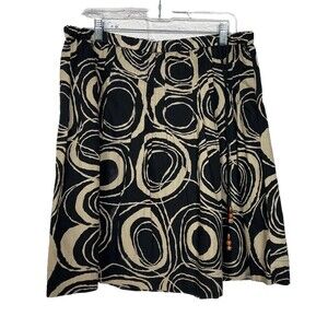 Old Navy Skirt 10 Womens Brown Low Waist Elastic Beaded Ties Pleated Tribal